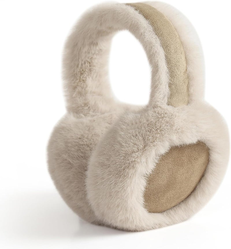 Fsmiling Winter Ear Muffs For Women Fuzzy Earmuffs Adjustable Ear Warmer Foldable - Image 1